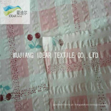 Impresso tecido Seersucker puro 100% algodão para vestuário